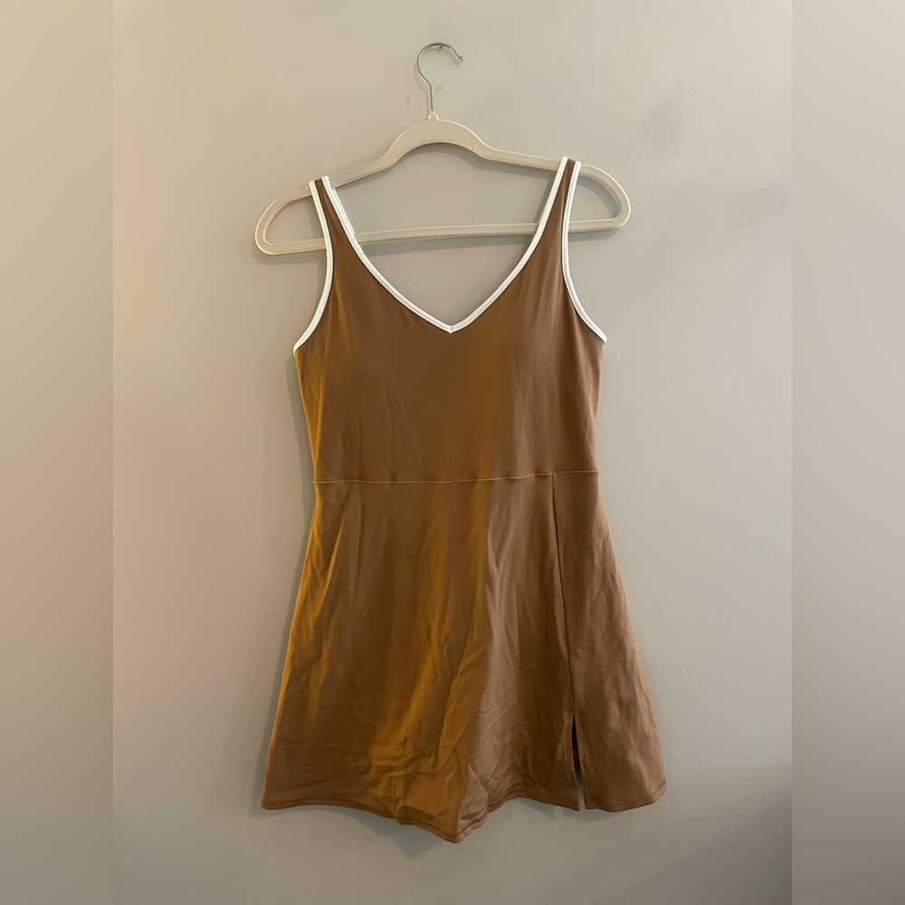 aerie Brown Mini Dress with White Trim
